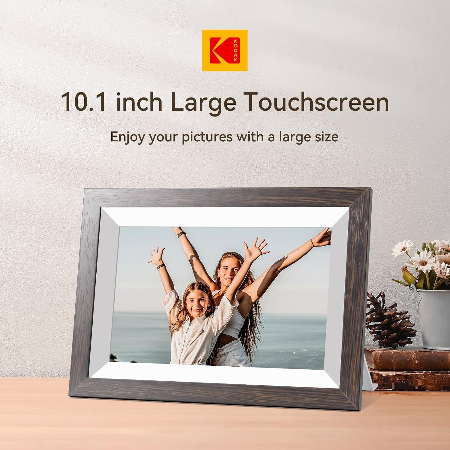 image:imageKODAK 101 Inch WiFi Digital Picture Frame with 32GB Storage Electronic Smart Digital Photo Frame 1280x800 IPS Touch Screen AutoRotate Share Moments Instantly Gifts for Women Mothers Day ChristmasLightWhite