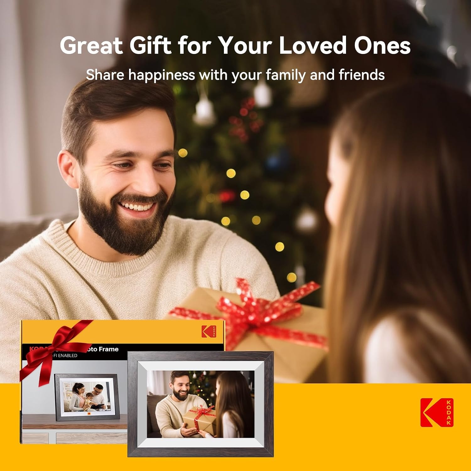 image:imageKODAK 101 Inch WiFi Digital Picture Frame with 32GB Storage Electronic Smart Digital Photo Frame 1280x800 IPS Touch Screen AutoRotate Share Moments Instantly Gifts for Women Mothers Day ChristmasLightWhite