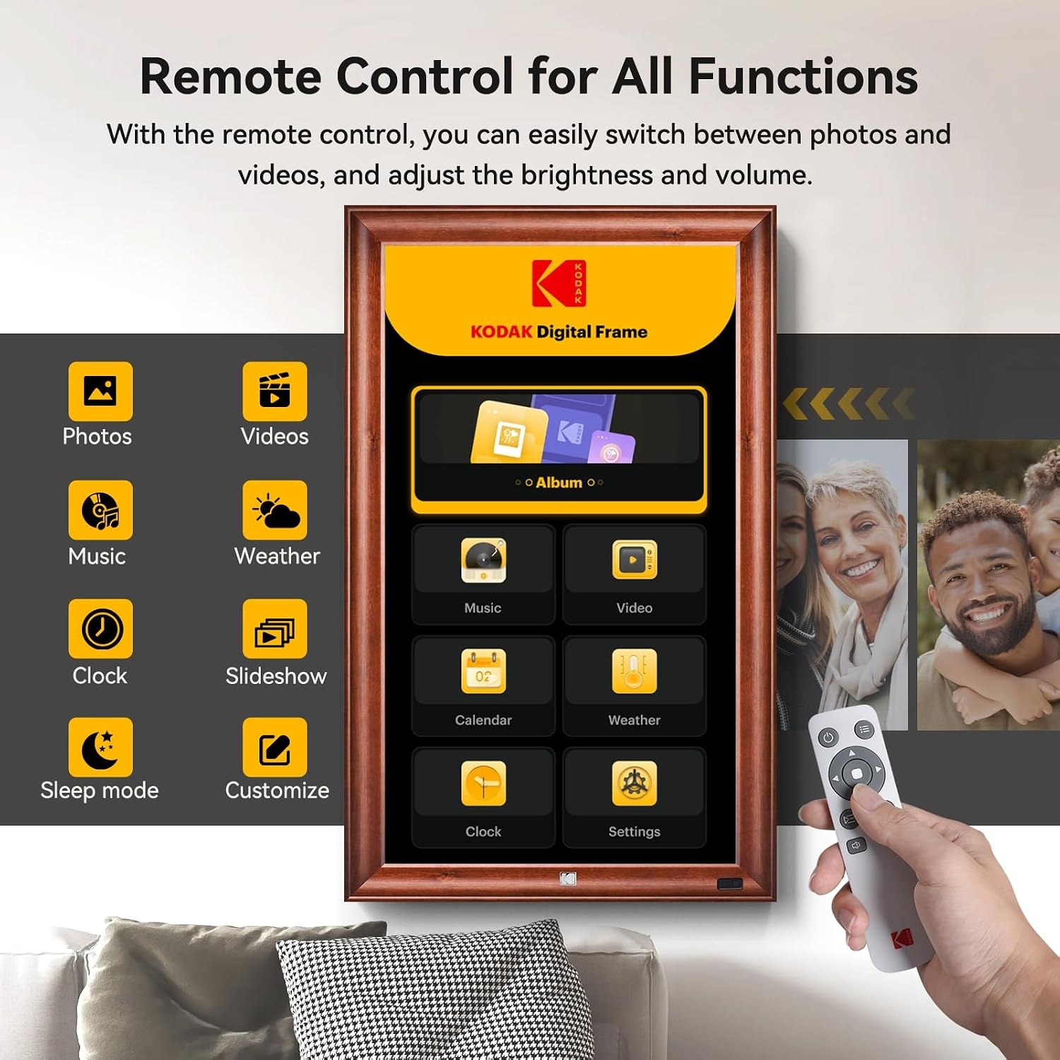 image:imageKODAK 101 Inch WiFi Digital Picture Frame with 32GB Storage Electronic Smart Digital Photo Frame 1280x800 IPS Touch Screen AutoRotate Share Moments Instantly Gifts for Women Mothers Day ChristmasBrown