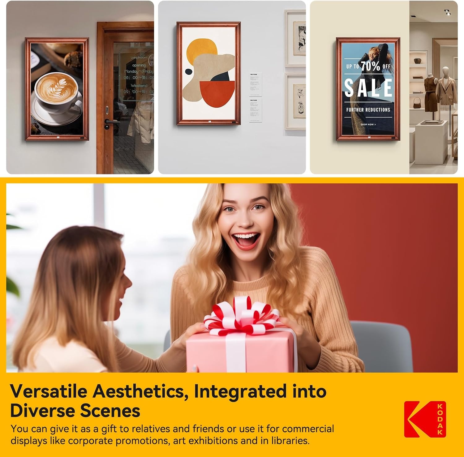 image:imageKODAK 101 Inch WiFi Digital Picture Frame with 32GB Storage Electronic Smart Digital Photo Frame 1280x800 IPS Touch Screen AutoRotate Share Moments Instantly Gifts for Women Mothers Day ChristmasBrown