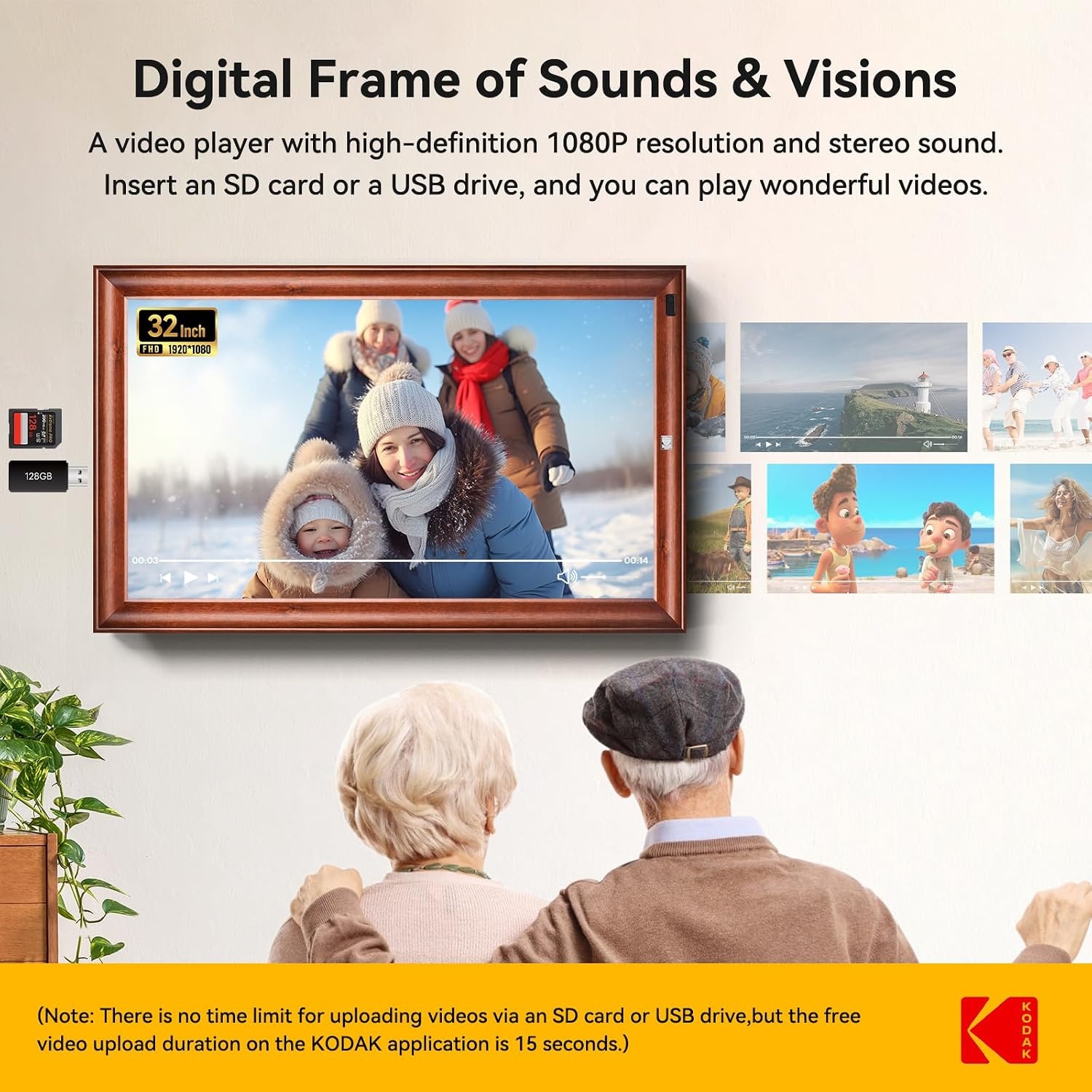 image:imageKODAK 101 Inch WiFi Digital Picture Frame with 32GB Storage Electronic Smart Digital Photo Frame 1280x800 IPS Touch Screen AutoRotate Share Moments Instantly Gifts for Women Mothers Day ChristmasBrown