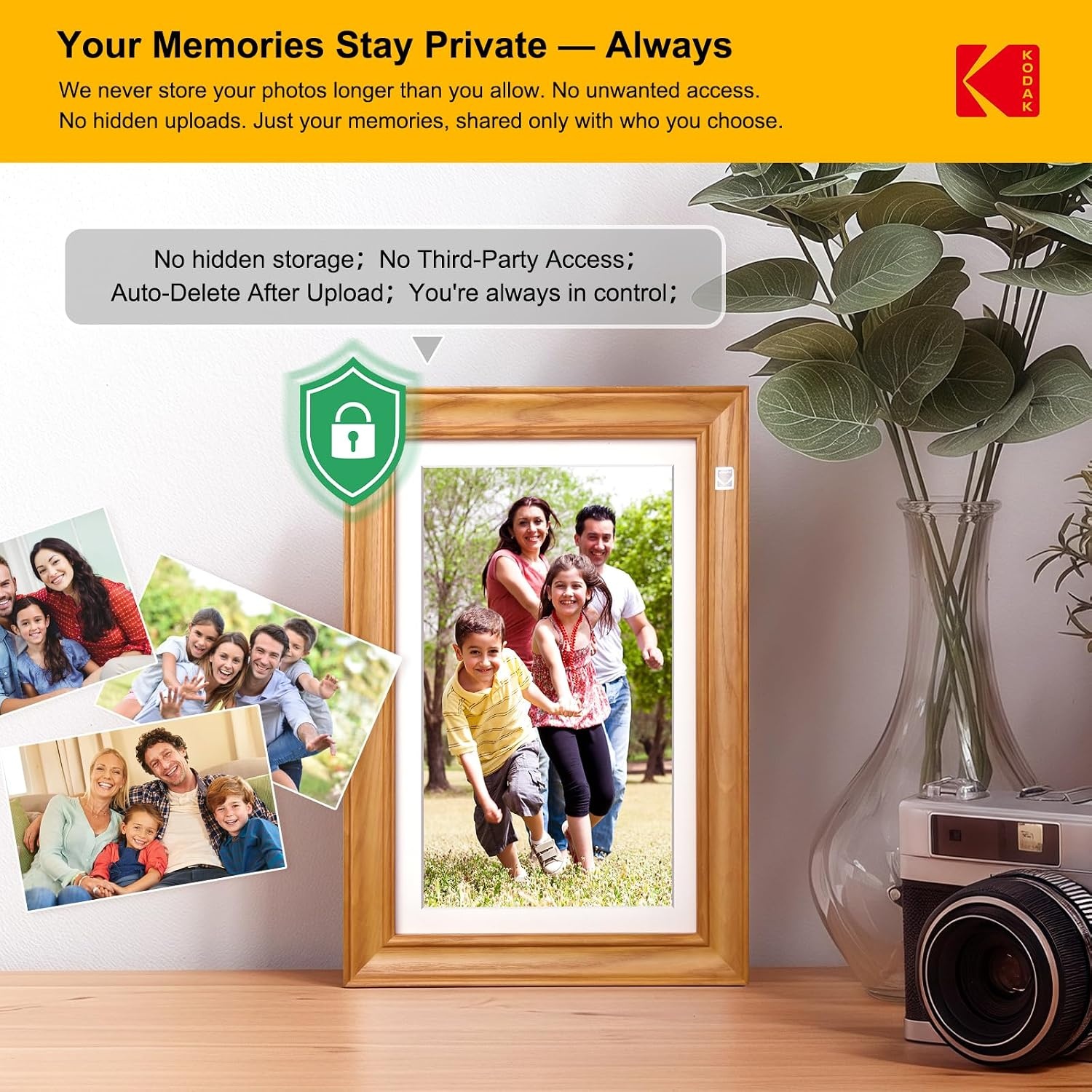 image:imageKODAK 101 Inch WiFi Digital Picture Frame with 32GB Storage Electronic Smart Digital Photo Frame 1280x800 IPS Touch Screen AutoRotate Share Moments Instantly Gifts for Women Mothers Day ChristmasWood