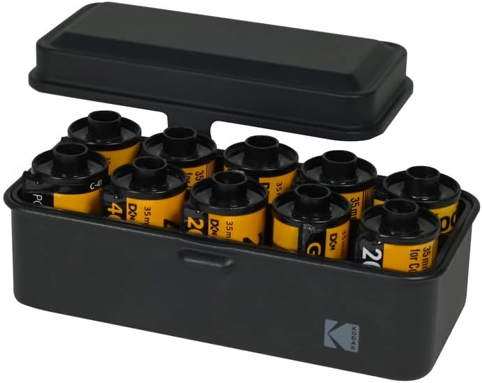 image:imageKODAK 120135 Film Case for 8 Rolls of 120 Films 10 Rolls of 35mm Films Retro Steel Case to Sort amp Safeguard Film Olive Film is not IncludedBlack