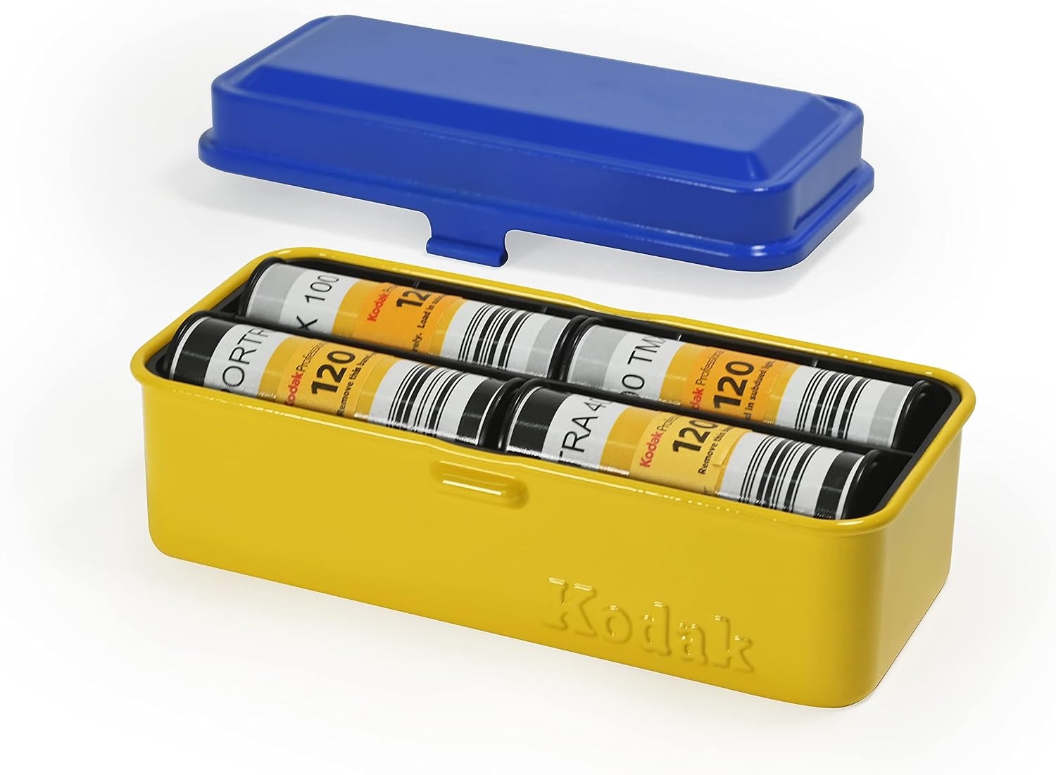 image:imageKODAK 120135 Film Case for 8 Rolls of 120 Films 10 Rolls of 35mm Films Retro Steel Case to Sort amp Safeguard Film Olive Film is not IncludedBlue