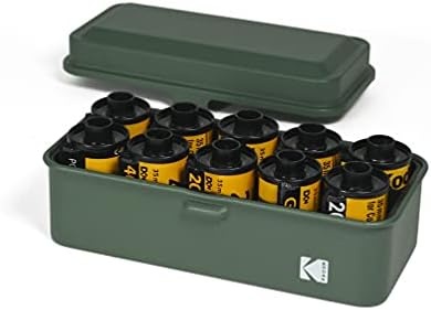 image:imageKODAK 120135 Film Case for 8 Rolls of 120 Films 10 Rolls of 35mm Films Retro Steel Case to Sort amp Safeguard Film Olive Film is not IncludedOlive