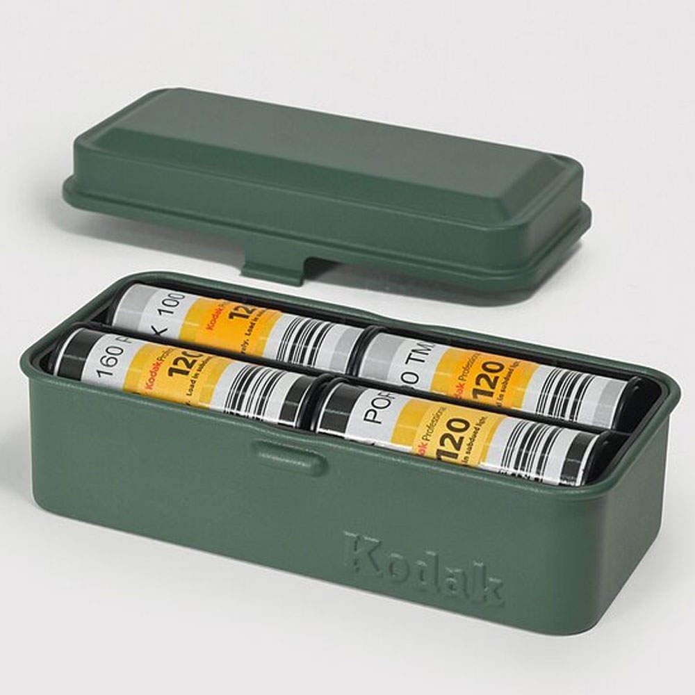 image:imageKODAK 120135 Film Case for 8 Rolls of 120 Films 10 Rolls of 35mm Films Retro Steel Case to Sort amp Safeguard Film Olive Film is not IncludedOlive