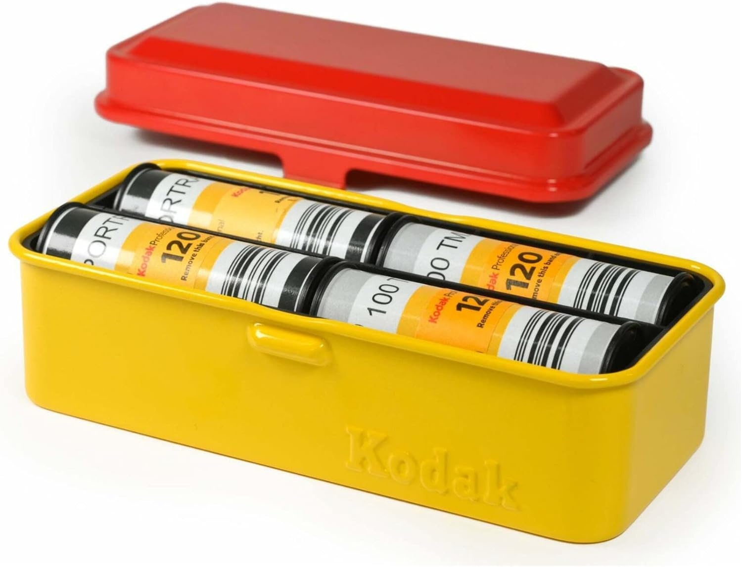 image:imageKODAK 120135 Film Case for 8 Rolls of 120 Films 10 Rolls of 35mm Films Retro Steel Case to Sort amp Safeguard Film Olive Film is not IncludedRed