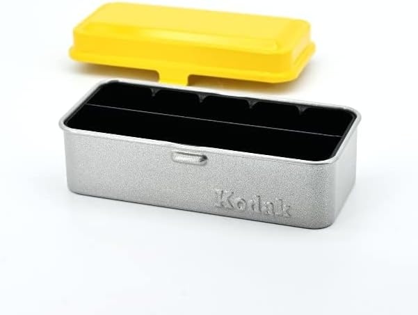 image:imageKODAK 120135 Film Case for 8 Rolls of 120 Films 10 Rolls of 35mm Films Retro Steel Case to Sort amp Safeguard Film Olive Film is not IncludedYellow