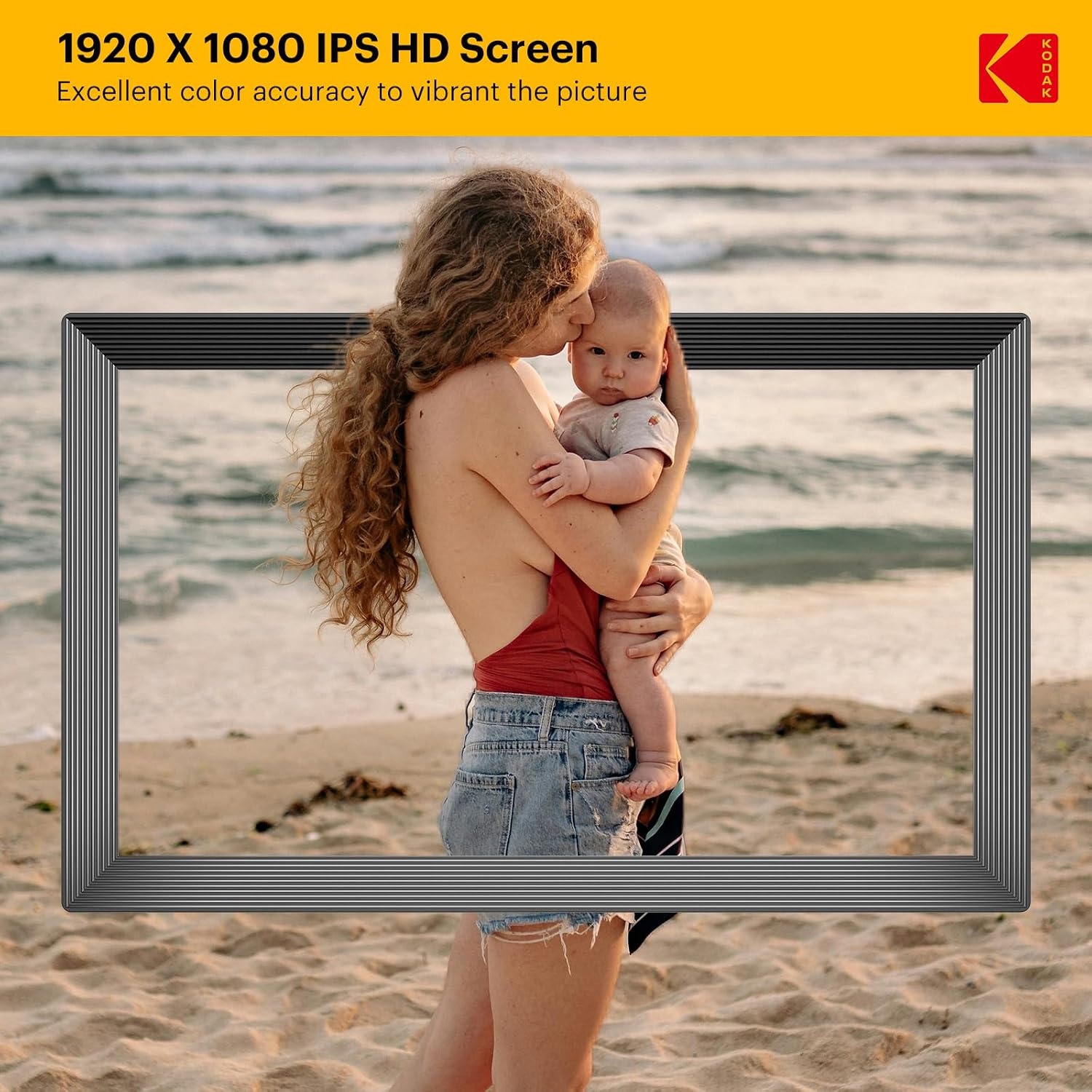 image:imageKODAK 156 Inch Large WiFi Digital Picture Frame 1920x1080 FHD Touch Screen Electronic Photo Frame with AI Photo Art 32GB Storage 6 Ways Sharing Photos amp Videos for Mom FamilyBlack