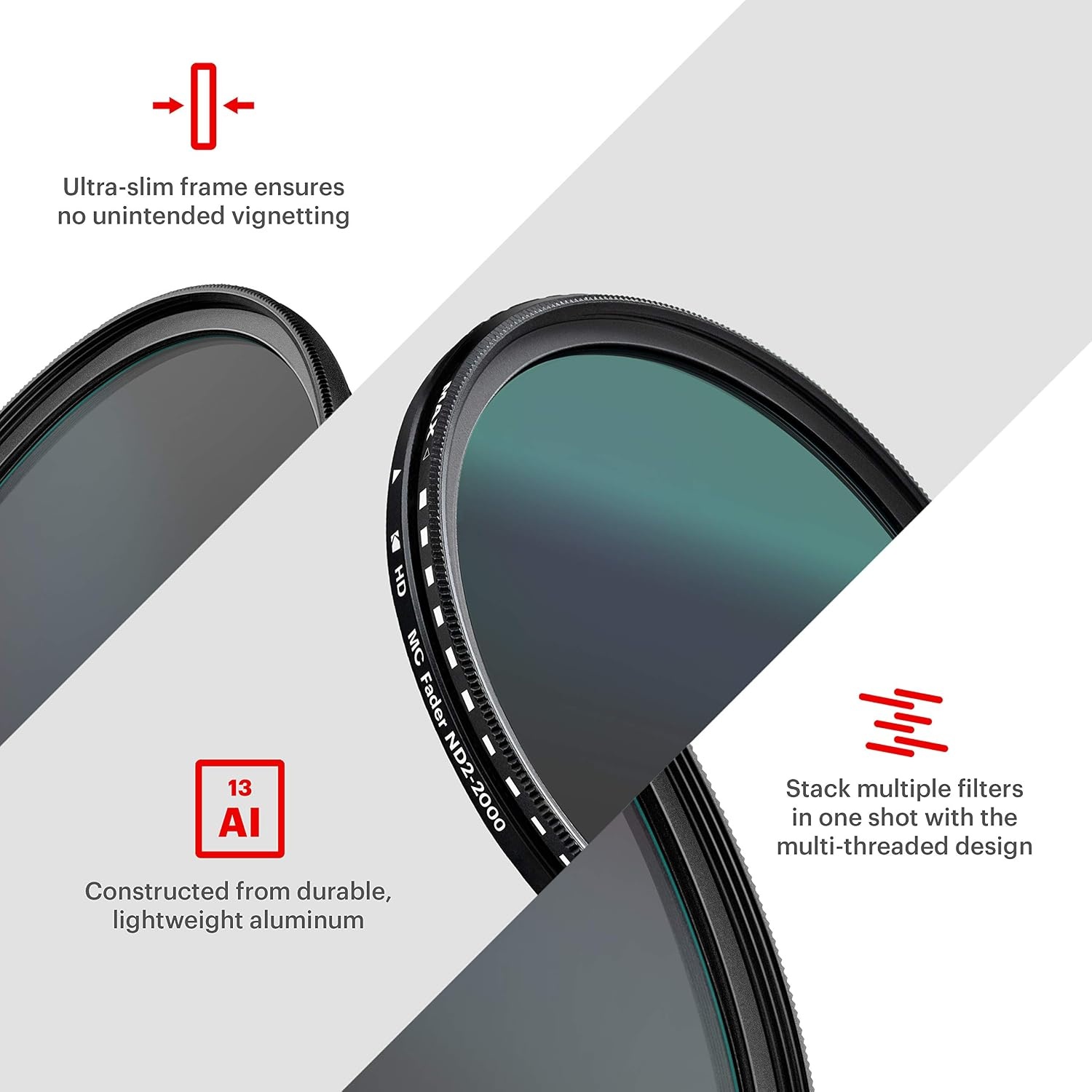 image:imageKODAK 37mm Fader Variable ND Filter Variable Range ND22000 Neutral Density Filter Prevent Overexposure wShallow Depth of Field Capture Motion Blur Slim Nano 18Layer MultiCoated Glass62MM