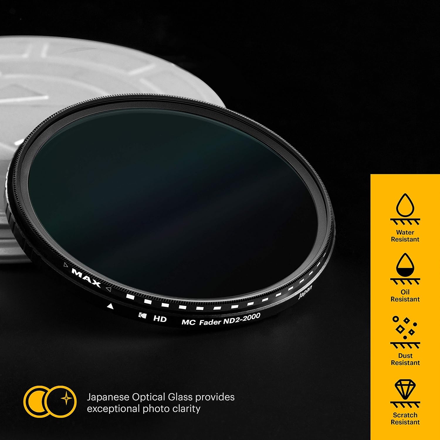 image:imageKODAK 37mm Fader Variable ND Filter Variable Range ND22000 Neutral Density Filter Prevent Overexposure wShallow Depth of Field Capture Motion Blur Slim Nano 18Layer MultiCoated Glass62MM