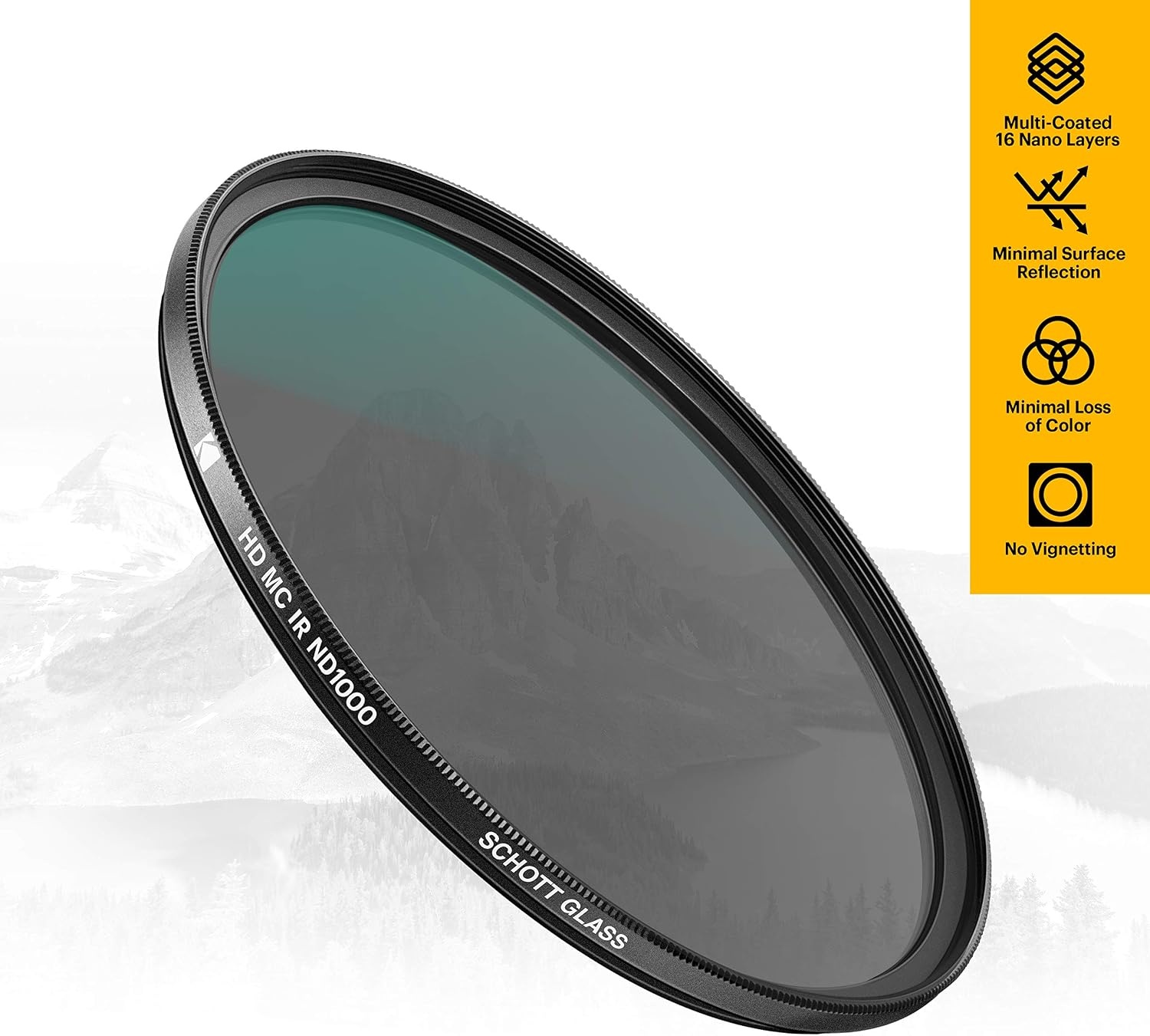 image:imageKODAK 58mm Schott Glass IR Neutral Density 1000 Filter Super Slim Waterproof Polished Nano MultiCoated 16 Layers Prevents Overexposure Reduces Infrared Retro Case amp Filter Guide PhotoGear 49MM