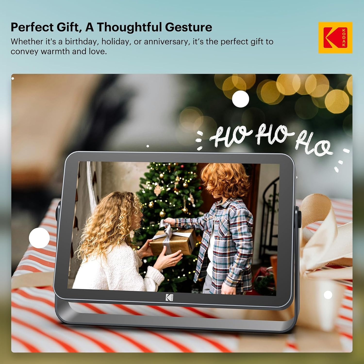 image:imageKODAK 64GB WiFi Digital Picture Frame with 4000mAh Battery Powered 101 inch 1280 800 GG IPS Touch Screen Electronic Smart Digital Photo Frame AutoRotate Gifts for Women MomGrey