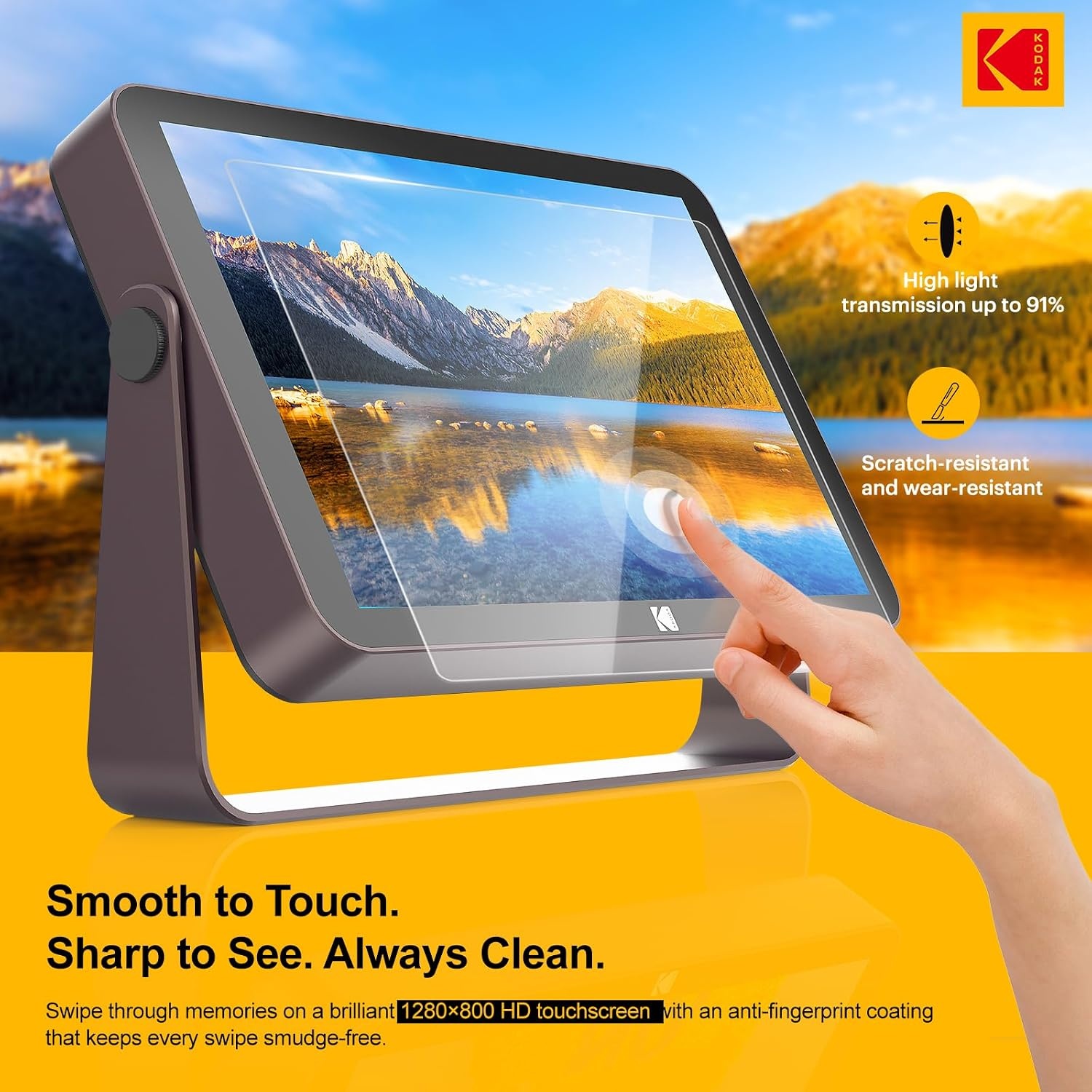 image:imageKODAK 64GB WiFi Digital Picture Frame with 4000mAh Battery Powered 101 inch 1280 800 GG IPS Touch Screen Electronic Smart Digital Photo Frame AutoRotate Gifts for Women MomBrown
