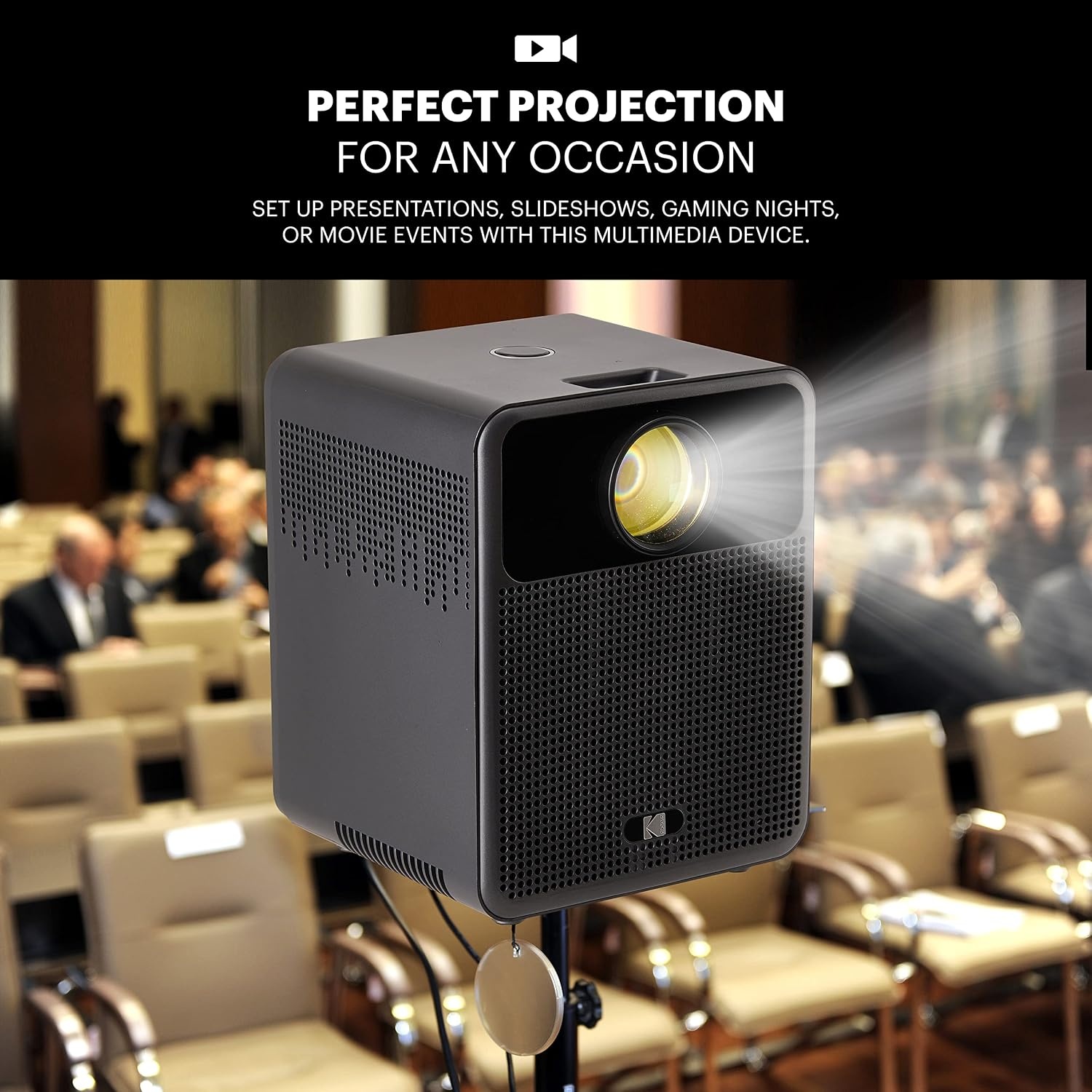 image:imageKODAK FLIK HD10 1080p Smart Projector Android TV Voice Remote Black