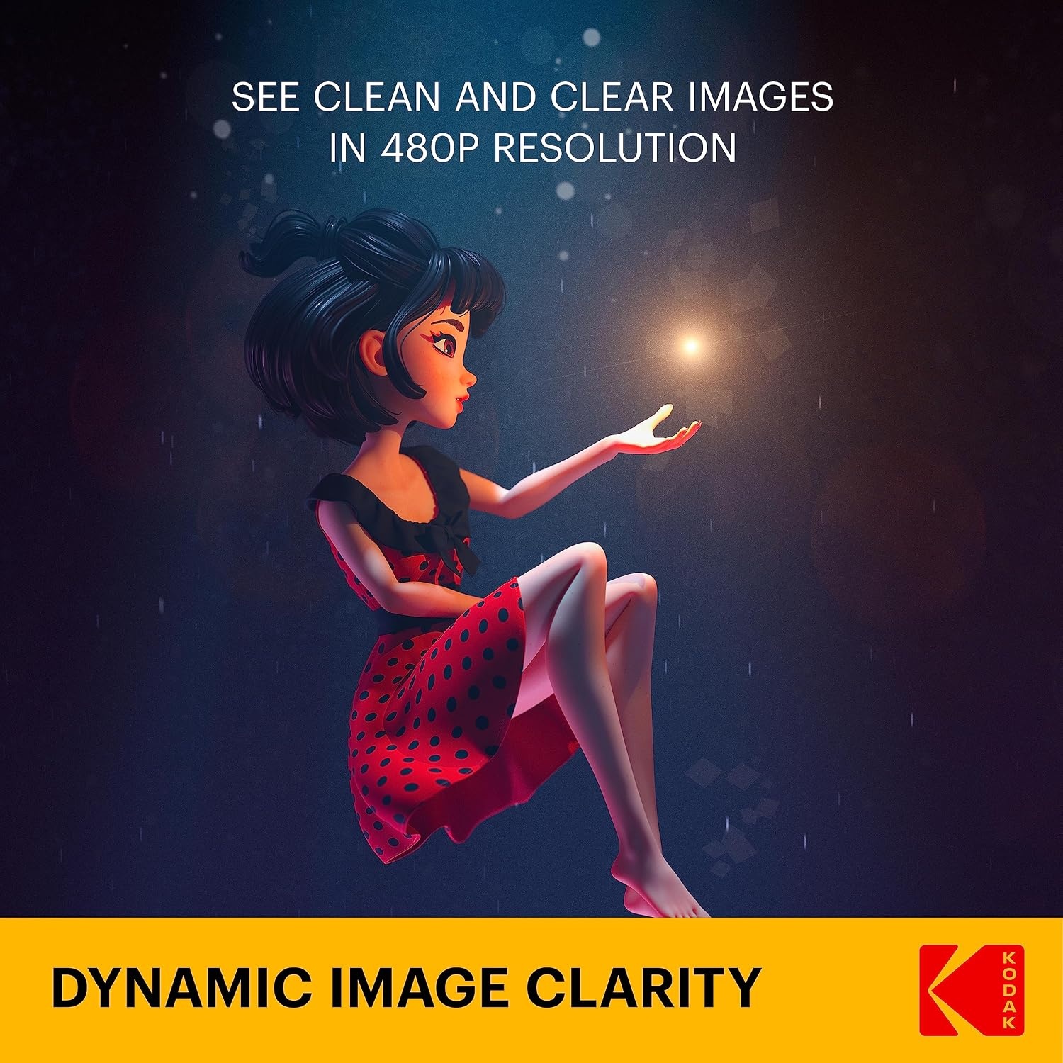 image:imageKODAK FLIK X1 Mini Projector Black HDMI USB Up to 100InchBlack