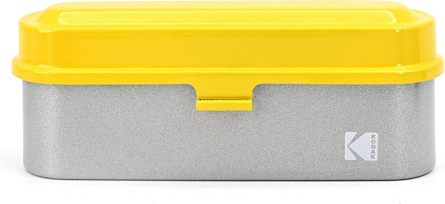 image:imageKODAK Film Case for 5 Rolls of 35mm Films Compact Retro Steel Case to Sort and Safeguard Film Rolls Blue Film is not IncludedYellow