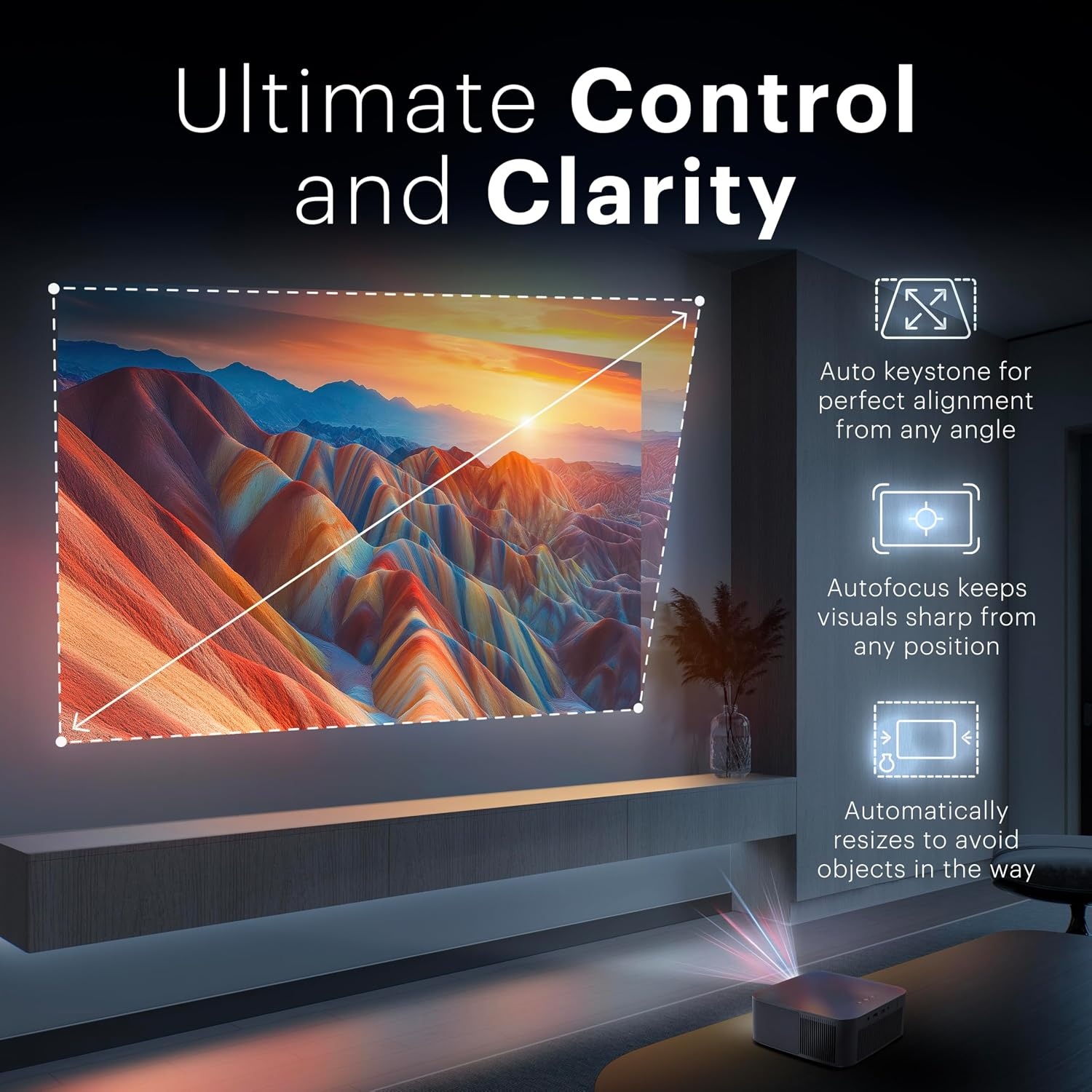 image:imageKODAK Flik X20 1080p Portable Smart Projector Built in ATV Dongle WhiteBlack