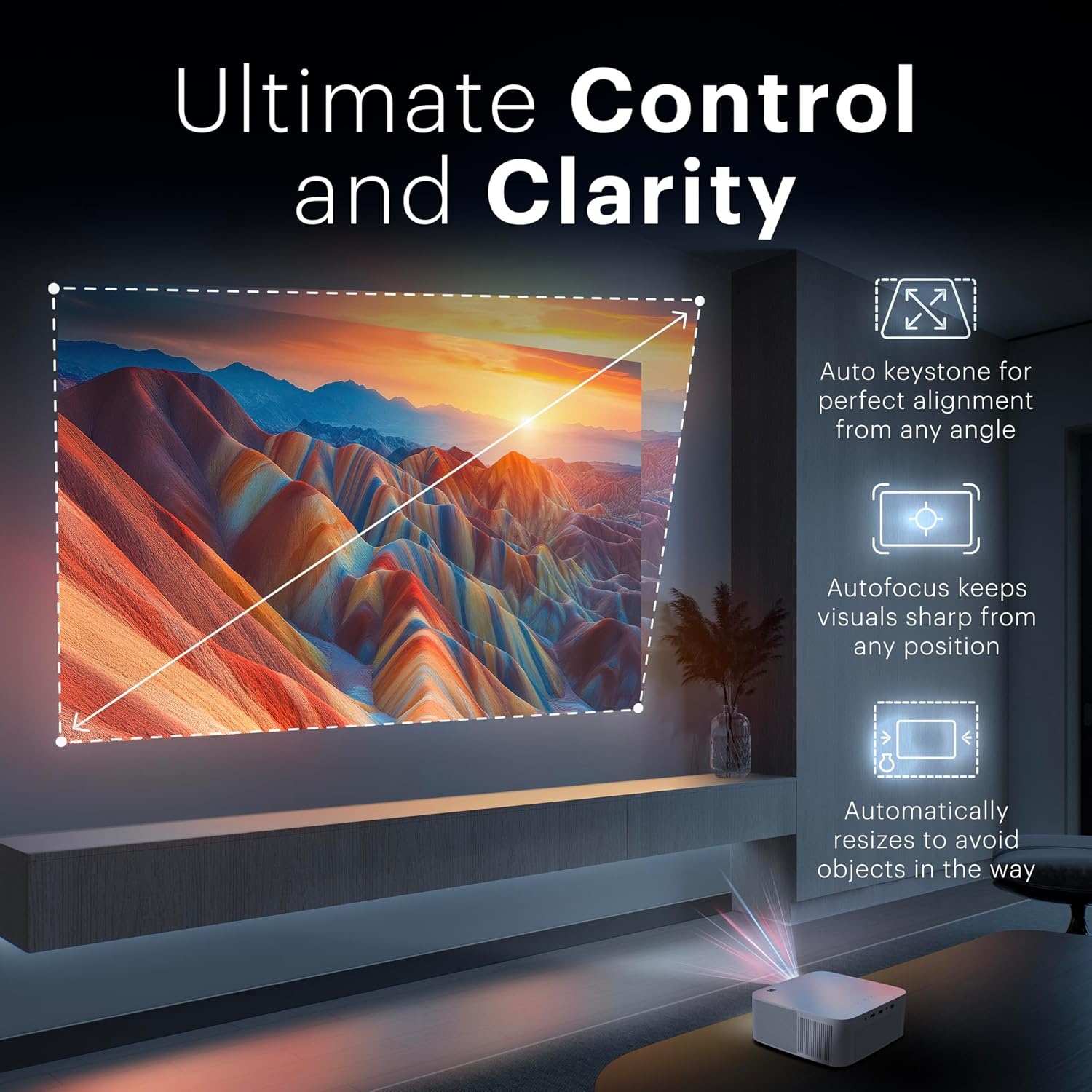 image:imageKODAK Flik X20 1080p Portable Smart Projector Built in ATV Dongle WhiteWhite
