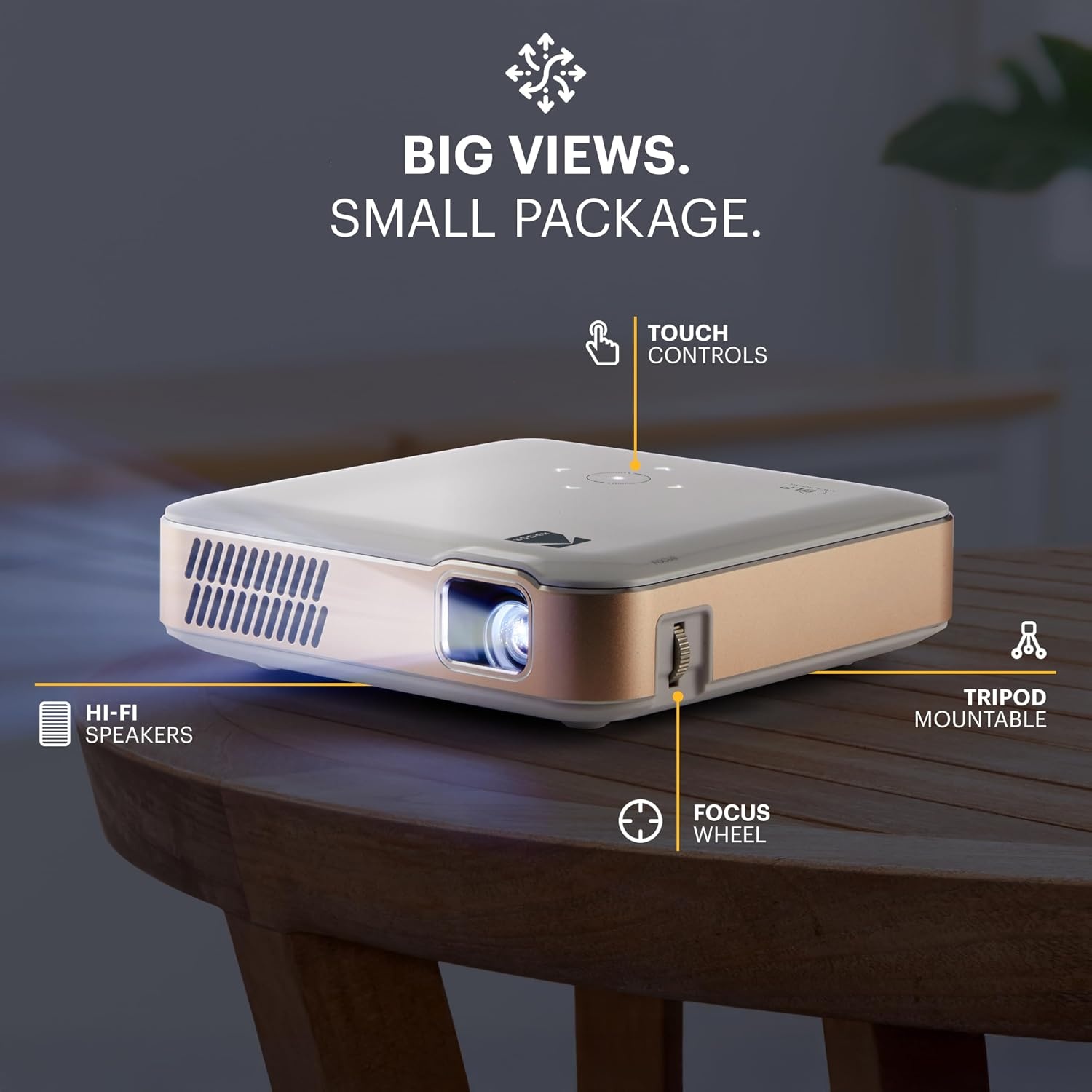 image:imageKODAK Luma 400 Smart Portable Projector Mini Projector with Apps White