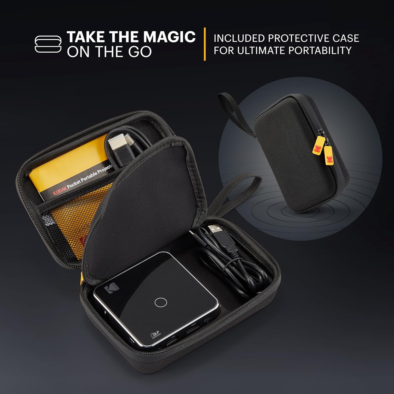 image:imageKODAK Luma 75 Mini Portable Projector 1080p HD DLP 2 Hour Runtime Black