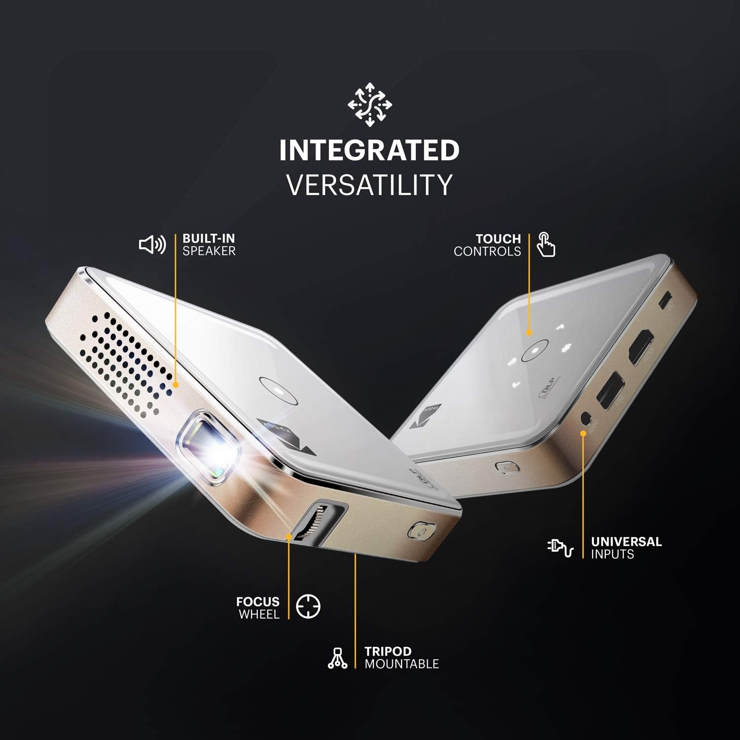 image:imageKODAK Luma 75 Mini Projector Portable Projector 1080p HD DLP BlackSilver
