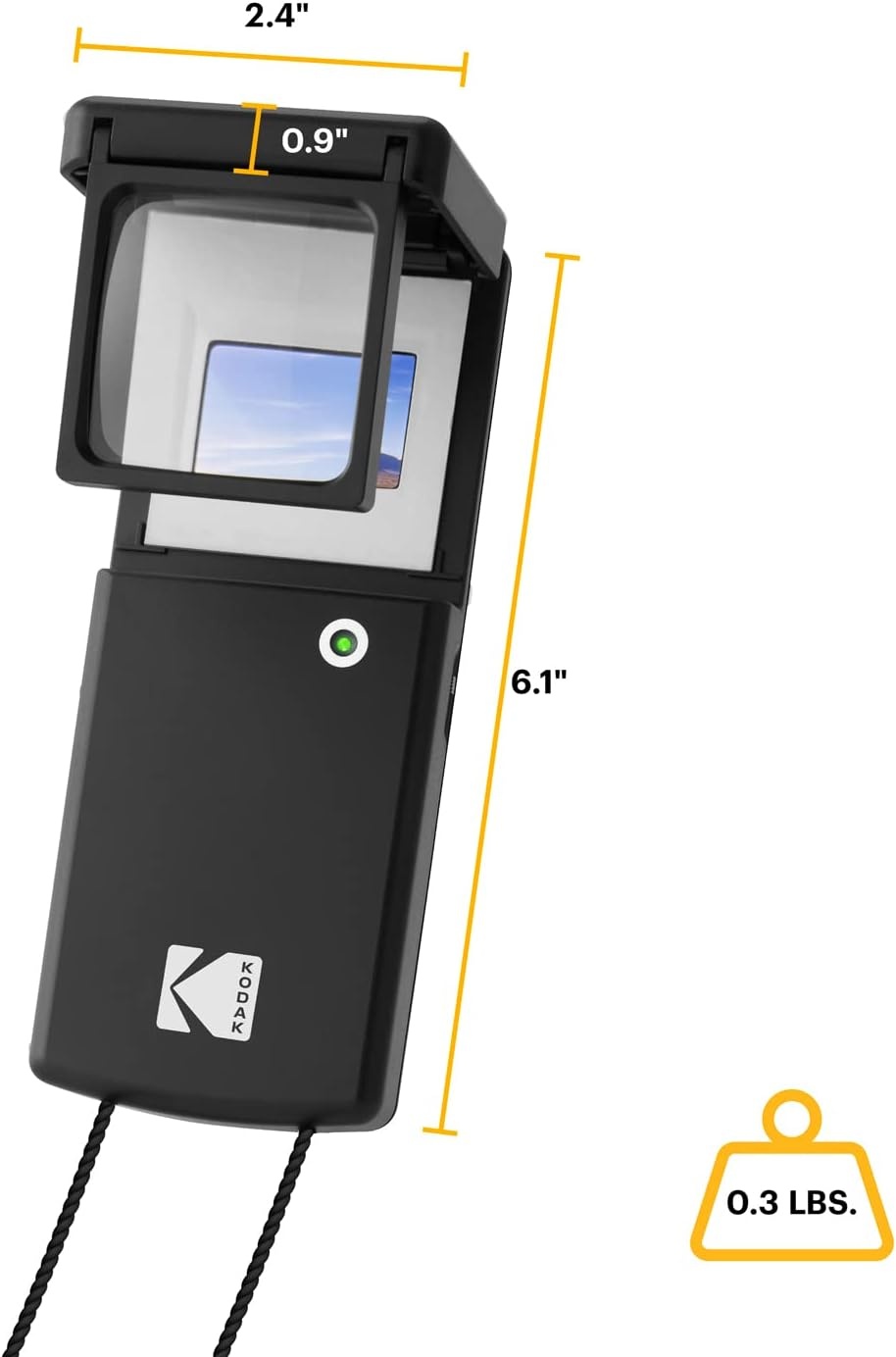 image:imageKODAK Magnifying Lighted Slide Viewer Compact Portable 18x LED Backlight for Vintage 35mm Film Slides Battery Operated Neck Lanyard included