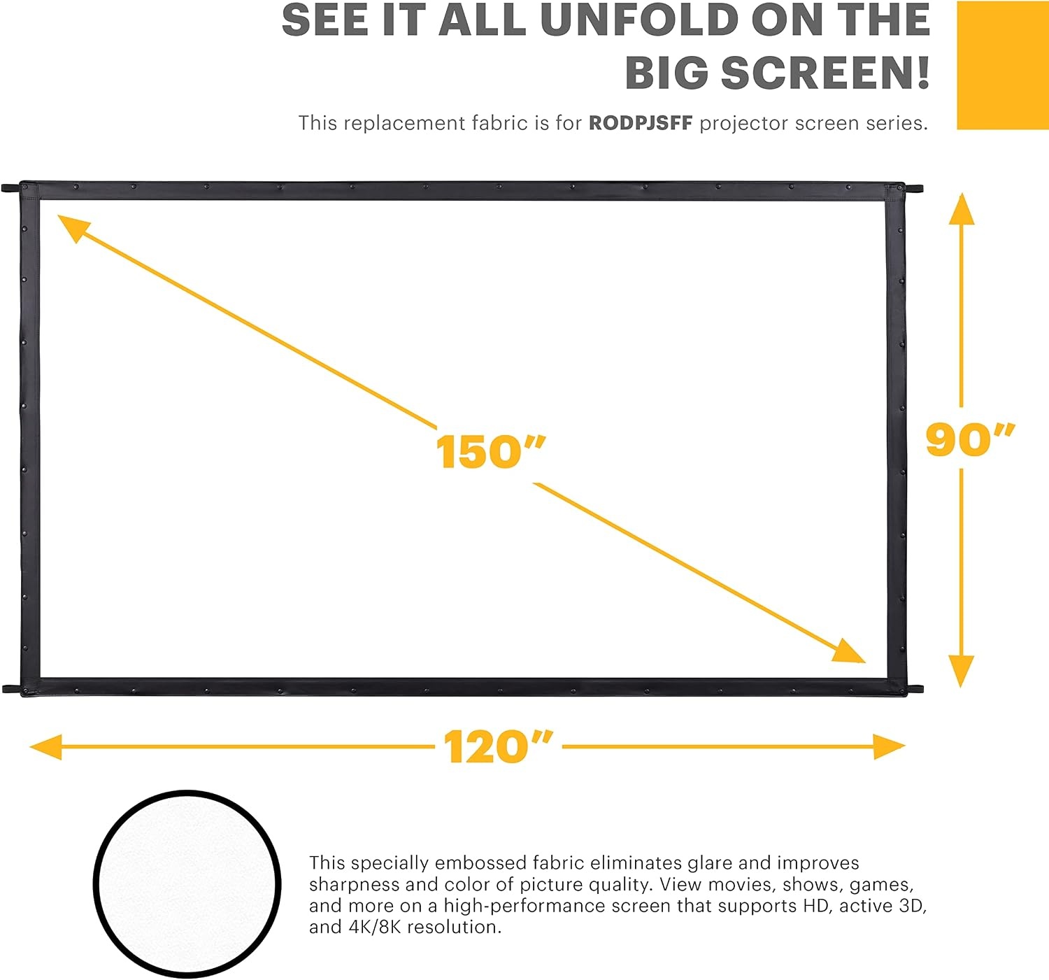 image:imageKODAK Outdoor Projector Screen 120Inch Fast Fold Gray150 White
