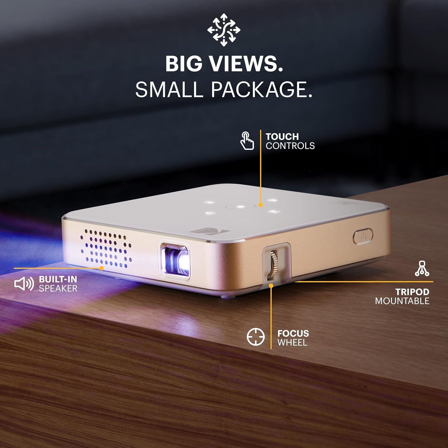 image:imageKODAK Pocket Mini Projector Portable Movie Projector 100 Inch White