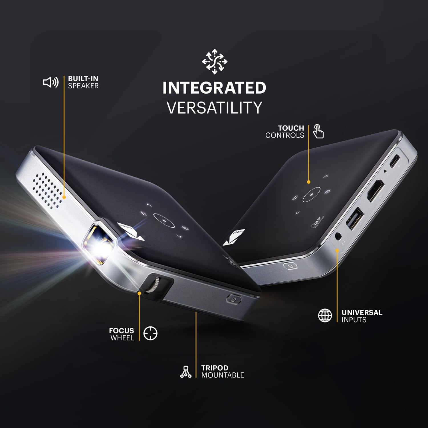 image:imageKODAK Portable Mini Projector with Screen Luma 150 Kit Type 4 WhiteBlack