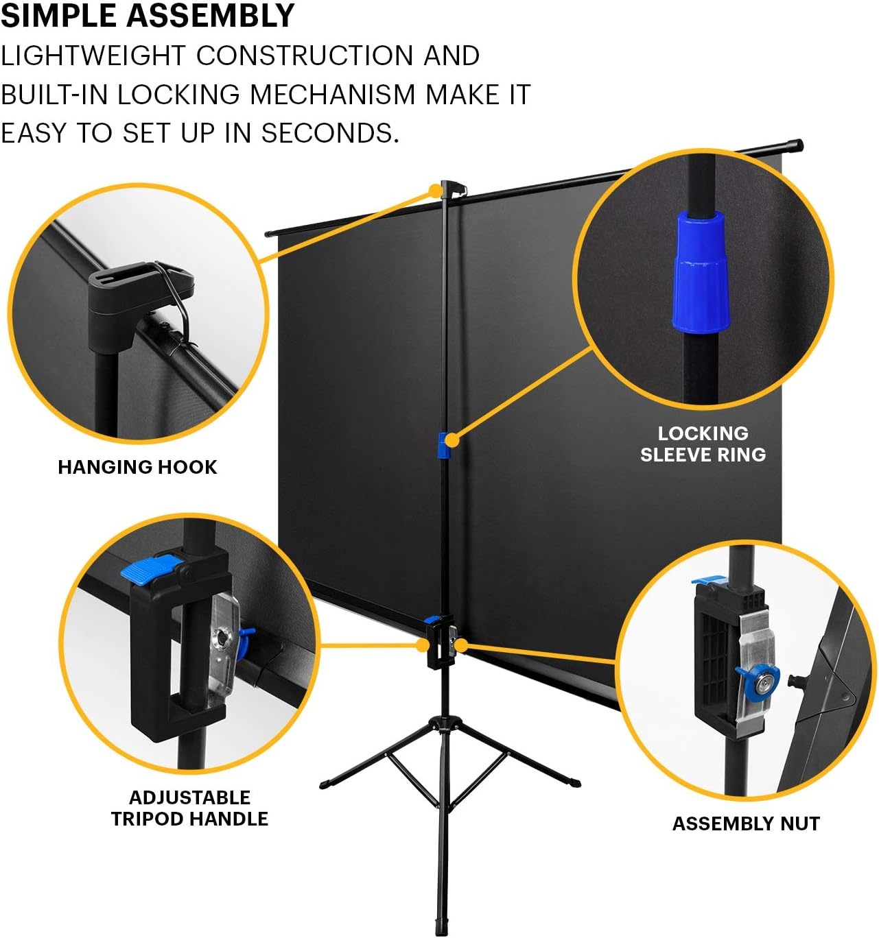 image:imageKODAK Projector Screen 100Inch Tripod Stand 169 Carry Bag