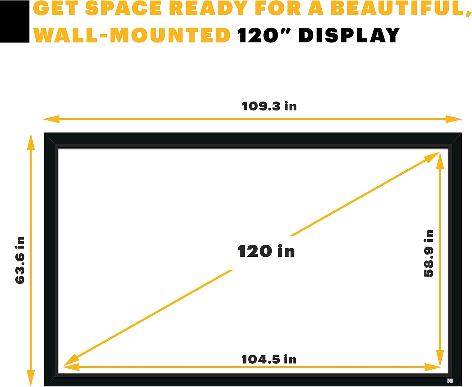 image:imageKODAK Projector Screen 120Inch Fixed Frame 4K Wall Mount