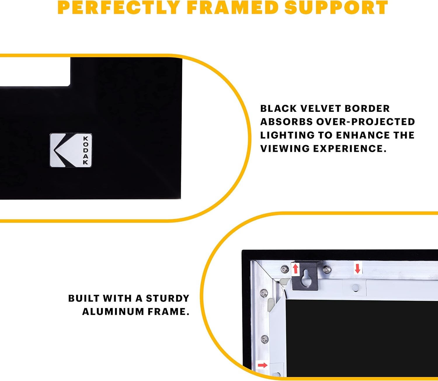 image:imageKODAK Projector Screen 120Inch Fixed Frame 4K Wall Mount
