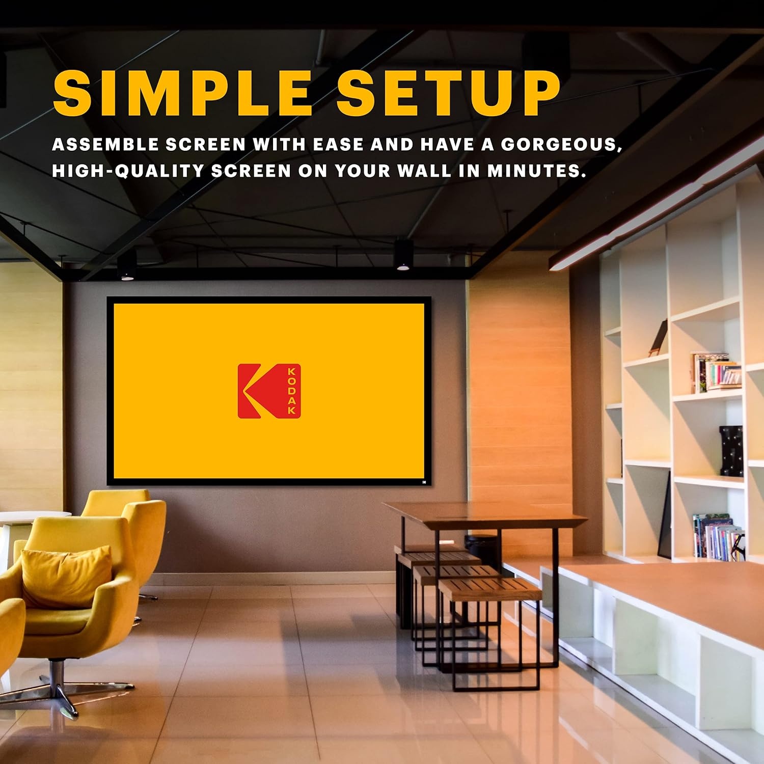 image:imageKODAK Projector Screen 120Inch Fixed Frame 4K Wall Mount