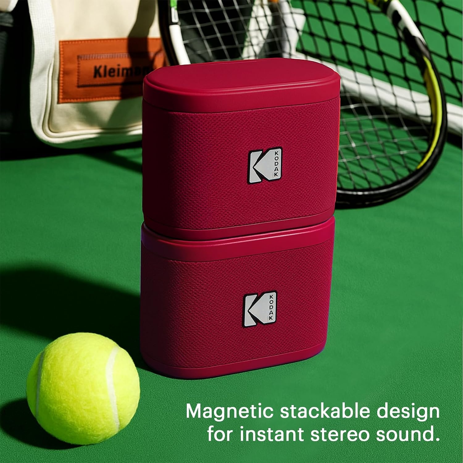 image:imageKODAK SOUNDBRIX Magnetic Splittable Bluetooth Speaker Wireless Portable Bluetooth Speaker with 4 Speaker Pairing Sound and 5H Playtime Water Resistant for Home Outdoor for Men WomenReverb Red