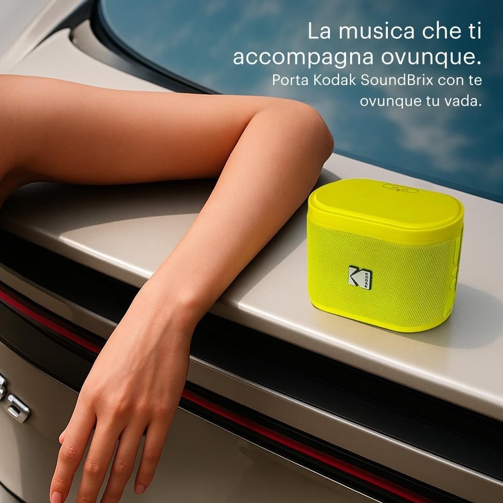 image:imageKODAK SOUNDBRIX Small Speaker Bluetooth Speaker with 360HD Sound and Robust Bass Yellow Mini Speakers IP64 Water Resistant Portable Speakers for Shower Room Car Trip Ideal Gift for Men Women
