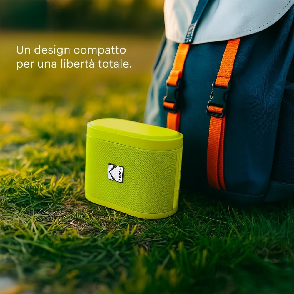 image:imageKODAK SOUNDBRIX Small Speaker Bluetooth Speaker with 360HD Sound and Robust Bass Yellow Mini Speakers IP64 Water Resistant Portable Speakers for Shower Room Car Trip Ideal Gift for Men Women