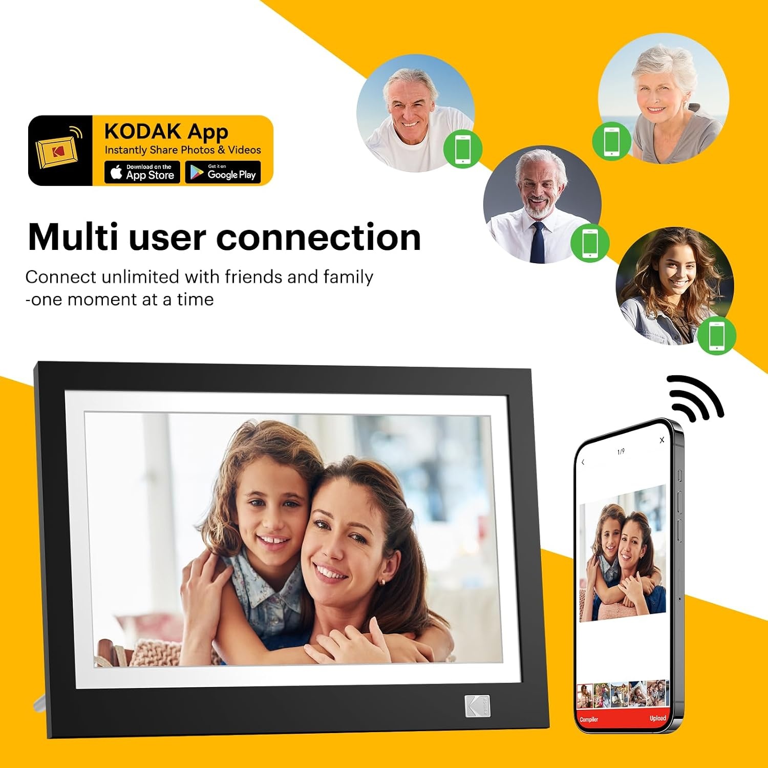 image:imageKODAK WiFi Digital Picture Frame 116 Inch 1366 768 HD IPS Touchscreen Digital Photo Frame with 32GB Storage Easy Setup to Share Photos or Videos The Best Gift for Family and Friends116 Inches