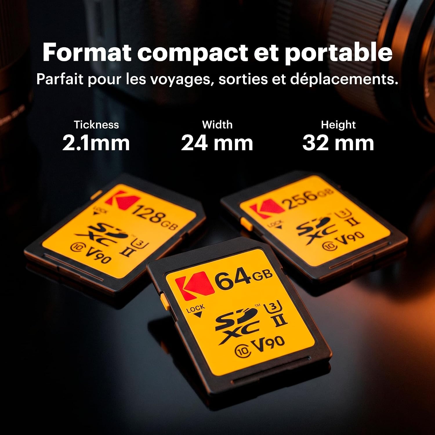 image:imageKodak 128GB UHSII U3 V90 Ultra Pro SDXC Memory Card Up to 3000MBs Read Speed and 270MBs Write Speed128 GB