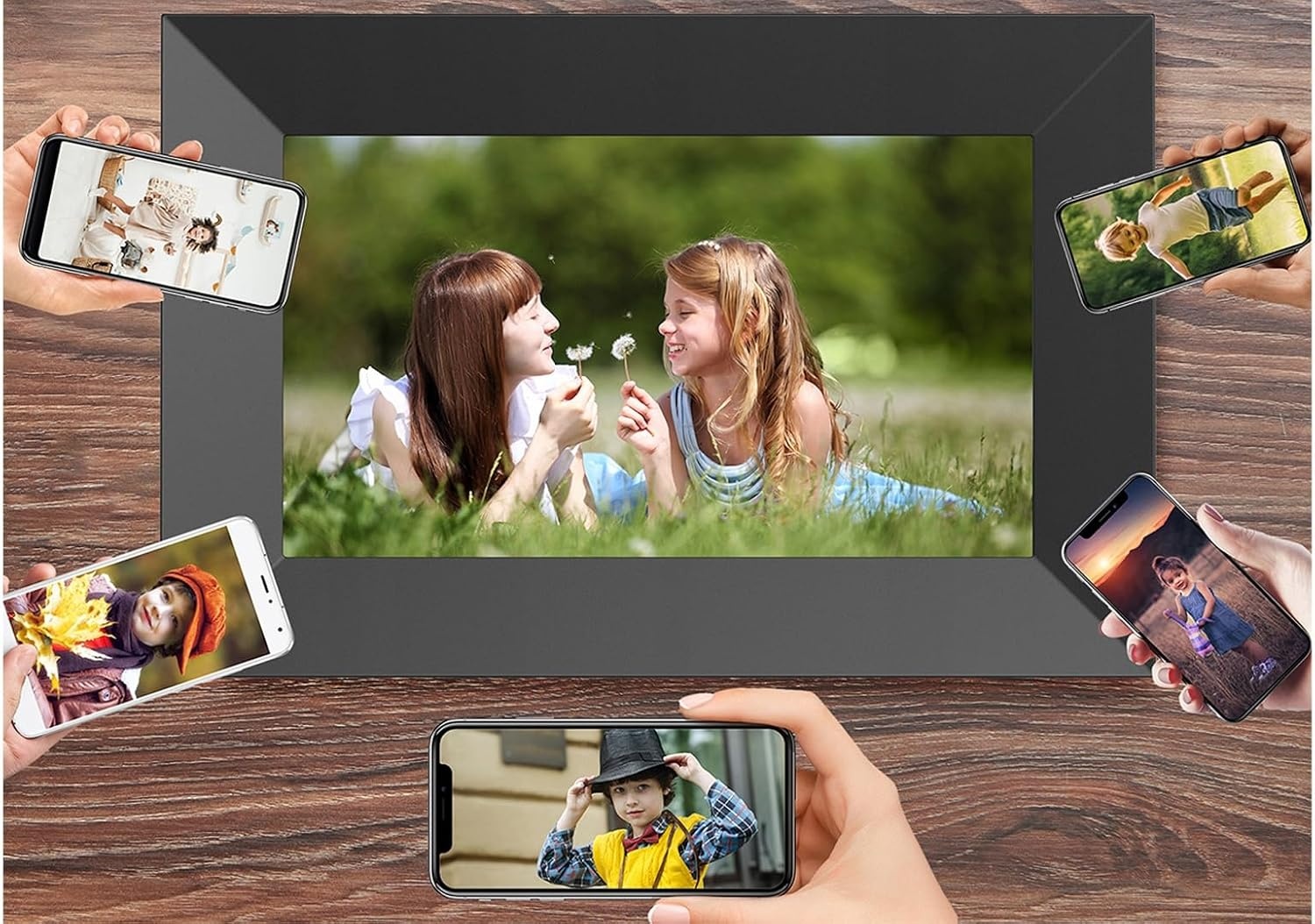 image:imageKodak 7 Inch Black Digital Picture Frame 32GB Storage AutoRotate Instant Photo amp Video Sharing Perfect for Family Photos Remote Uploads Digital Display Easy Setup