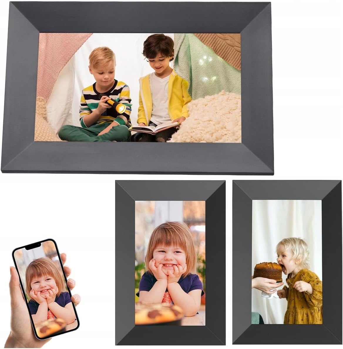 image:imageKodak 7 Inch Black Digital Picture Frame 32GB Storage AutoRotate Instant Photo amp Video Sharing Perfect for Family Photos Remote Uploads Digital Display Easy Setup