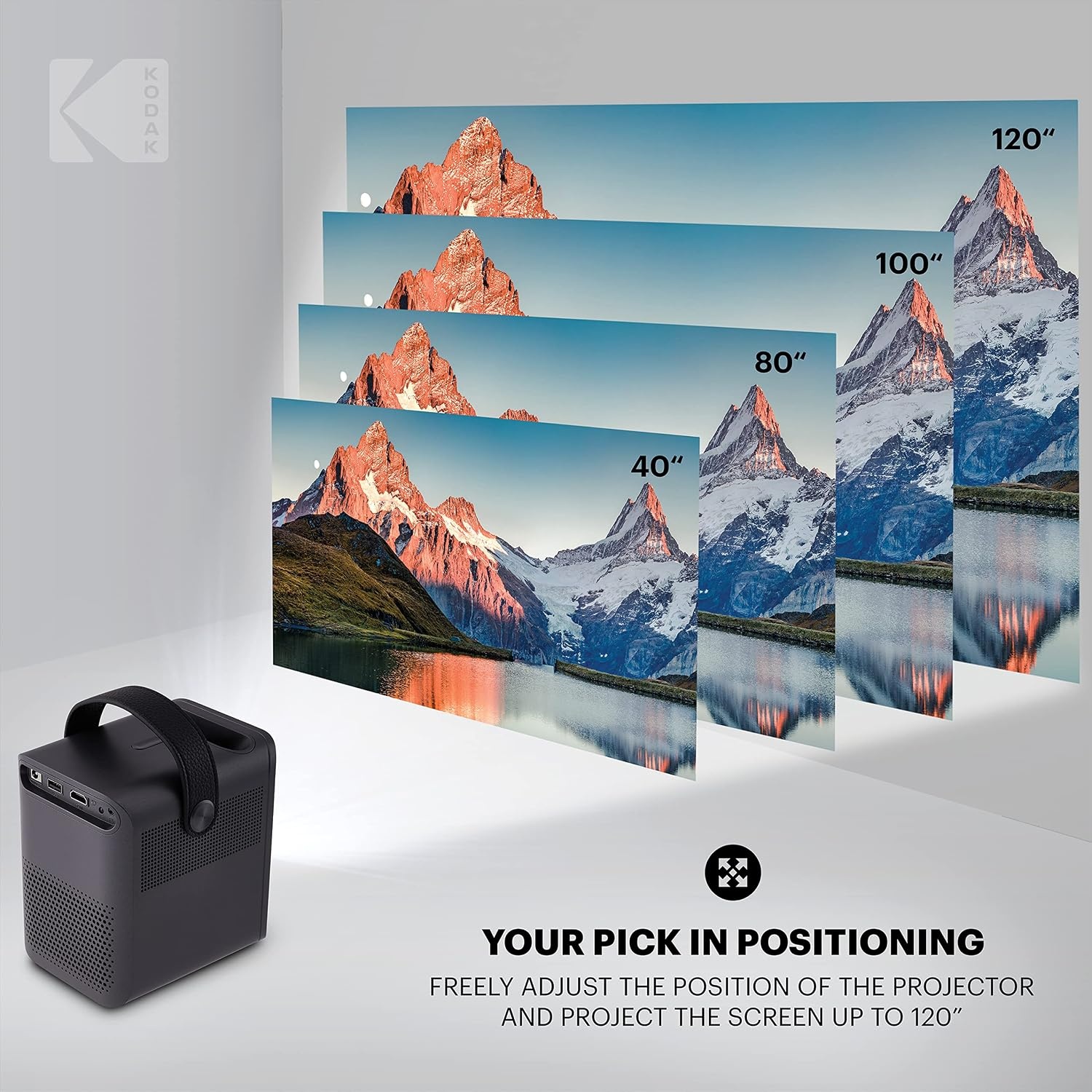 image:imageKodak FLIK HD9 Mini Projector Portable Projector Android TV 10 WhiteBlack