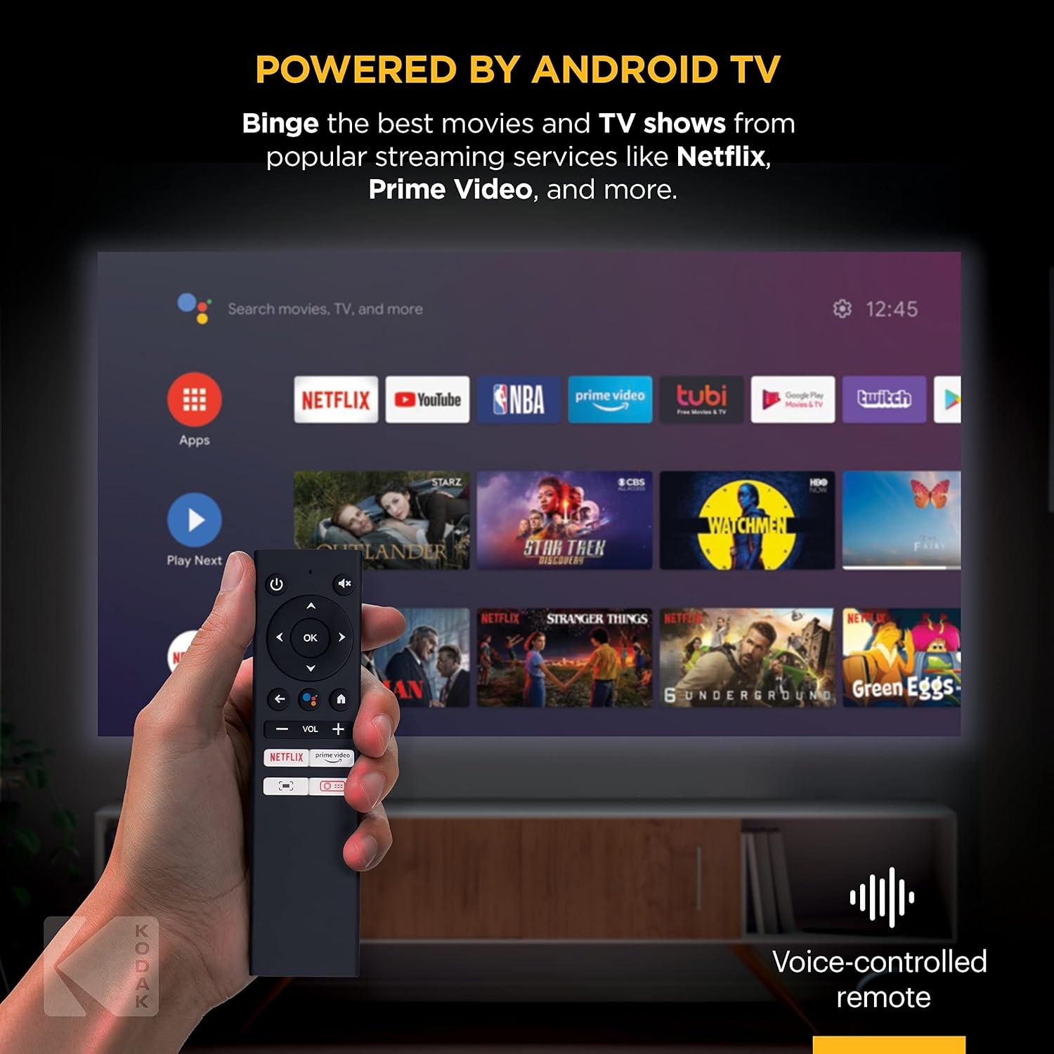 image:imageKodak FLIK HD9 Mini Projector Portable Projector Android TV 10 WhiteBlack