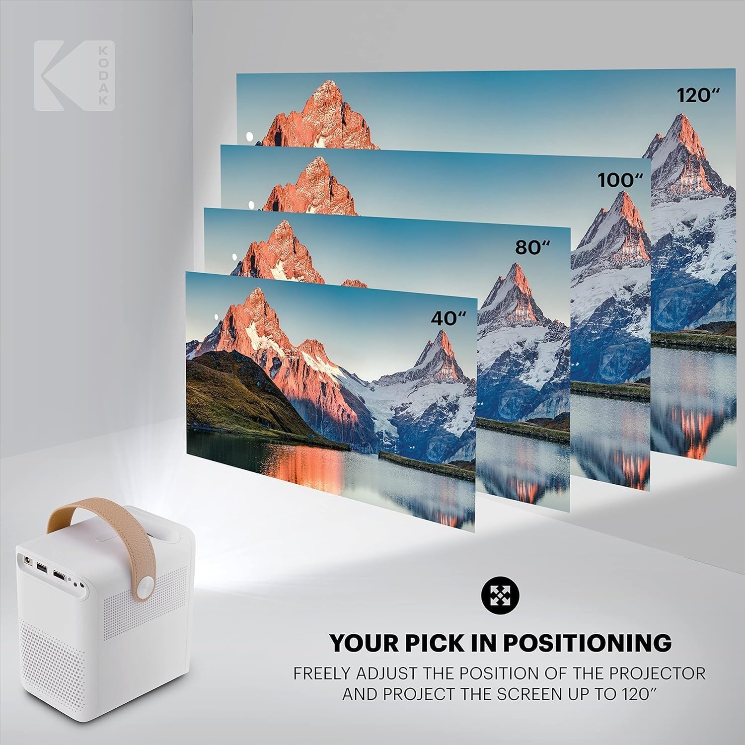 image:imageKodak FLIK HD9 Mini Projector Portable Projector Android TV 10 WhiteWhite