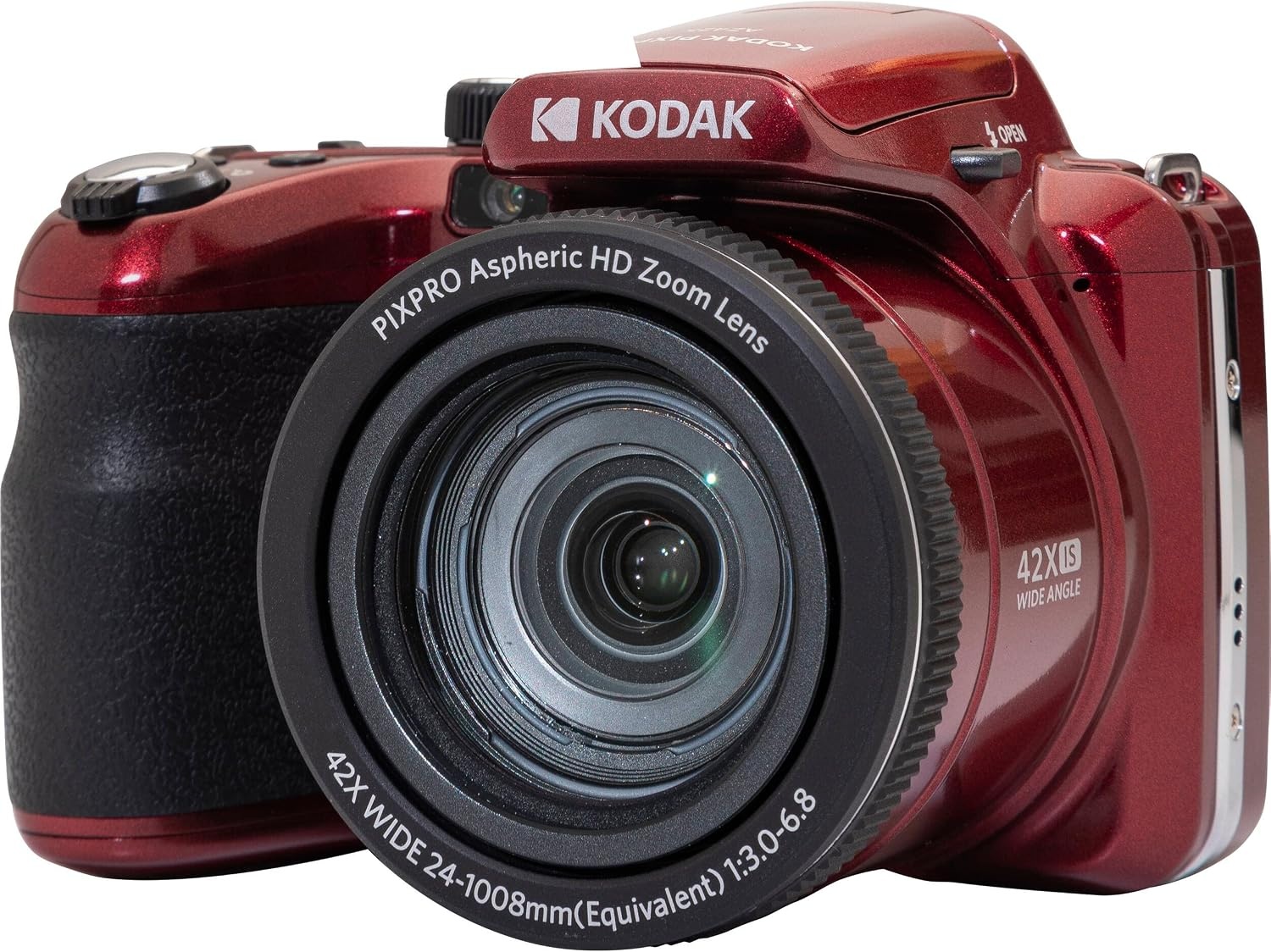 image:imageKodak PIXPRO AZ425 Digital Camera Bundle with 64GB Memory Card Camera Case Black USB Card Reader Table Tripod Accessories BlackRed