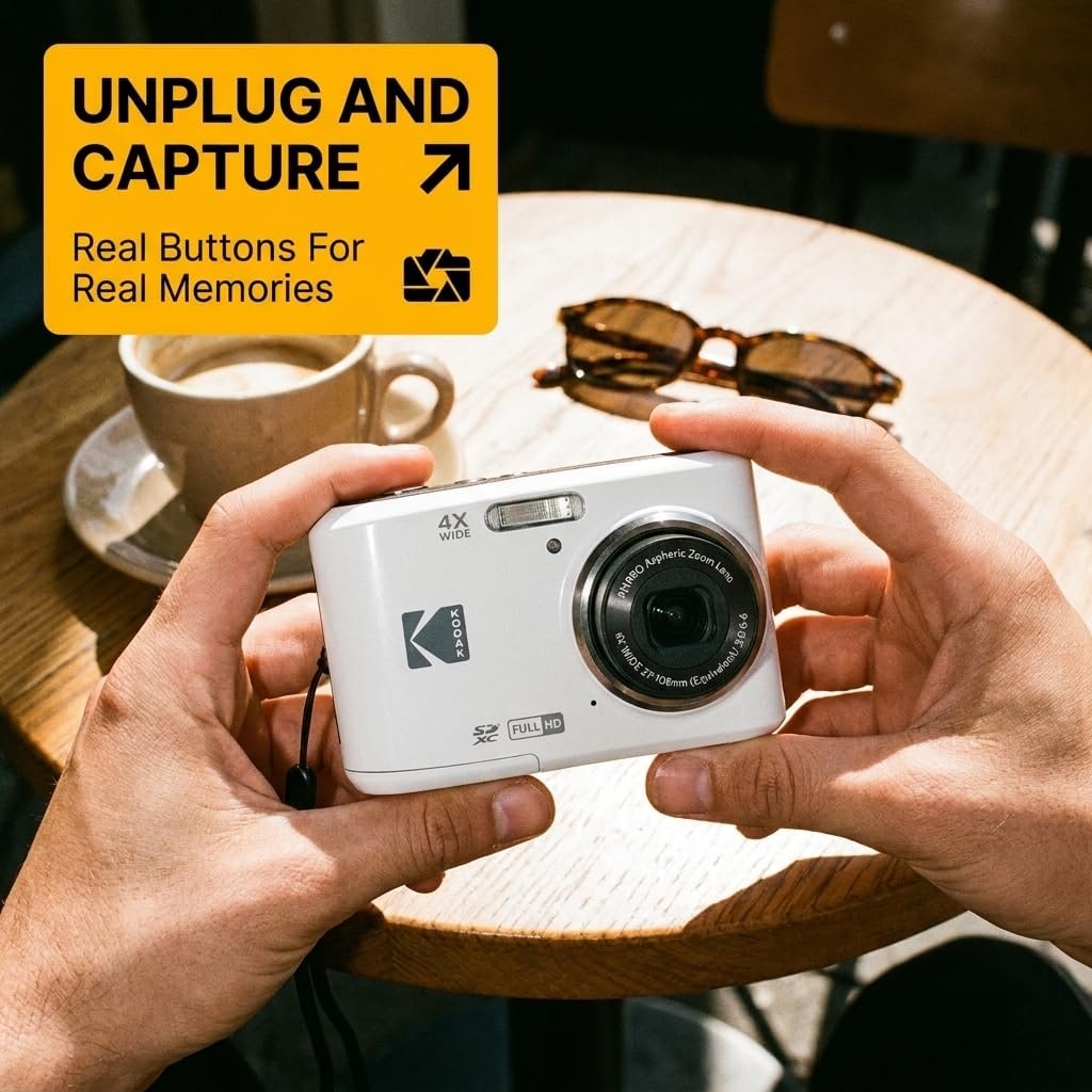 image:imageKodak PIXPRO FZ45 Digital Camera White 16MP Point amp Shoot with 4X Optical Zoom 27mm Wide Angle 27 Inch LCD 1080p Video Bundle with Tudak Compatible Camera Case 32GB SD Card amp Microfiber ClothPink