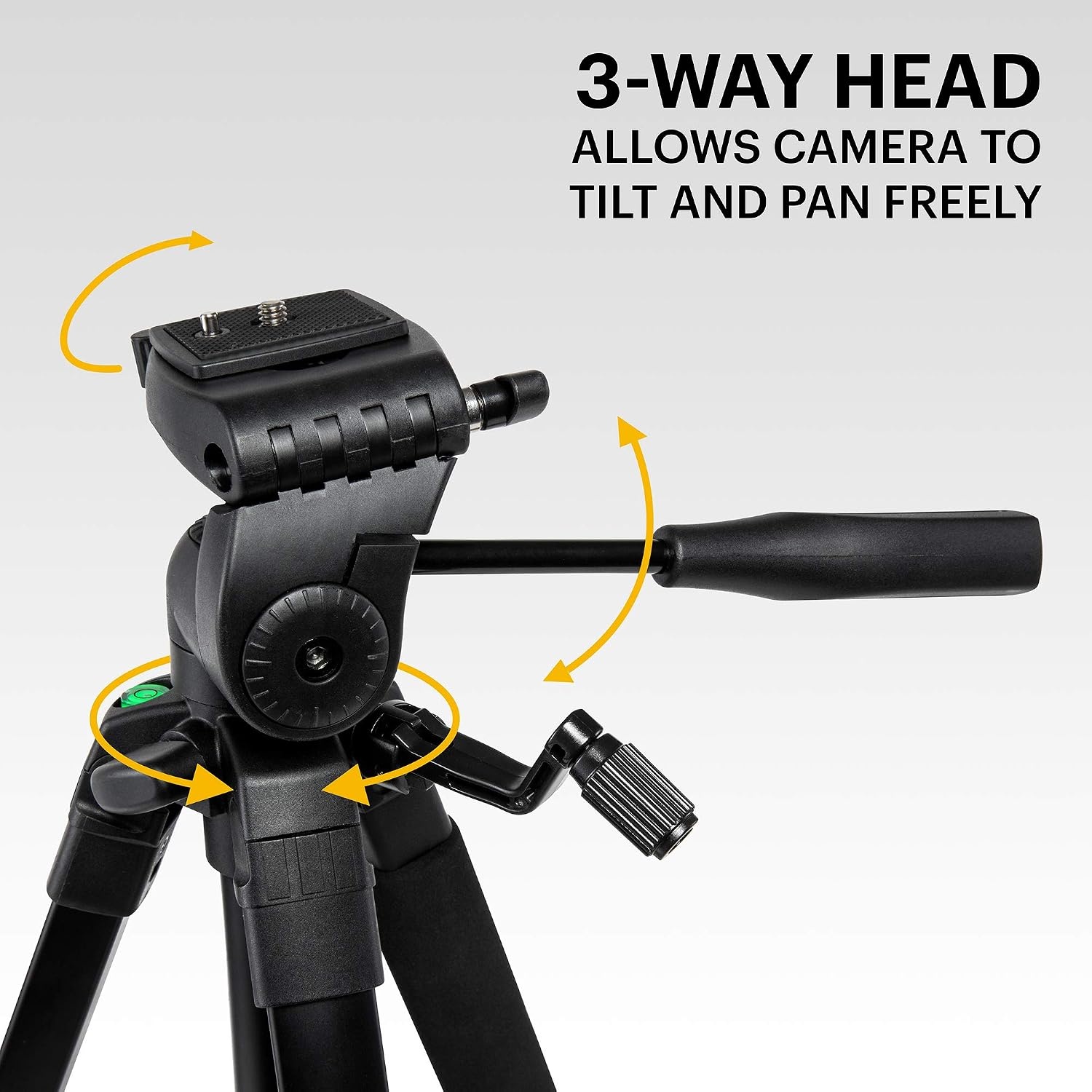 image:imageKodak PhotoGear 62 Lightweight Tripod Compact 3Section FlipLock Aluminum Tripod Adjusts 2262 QuickRelease Plate Smartphone Adapter amp 14 to 38 Screw Bubble Level Carry Case EGuide62 With Remote