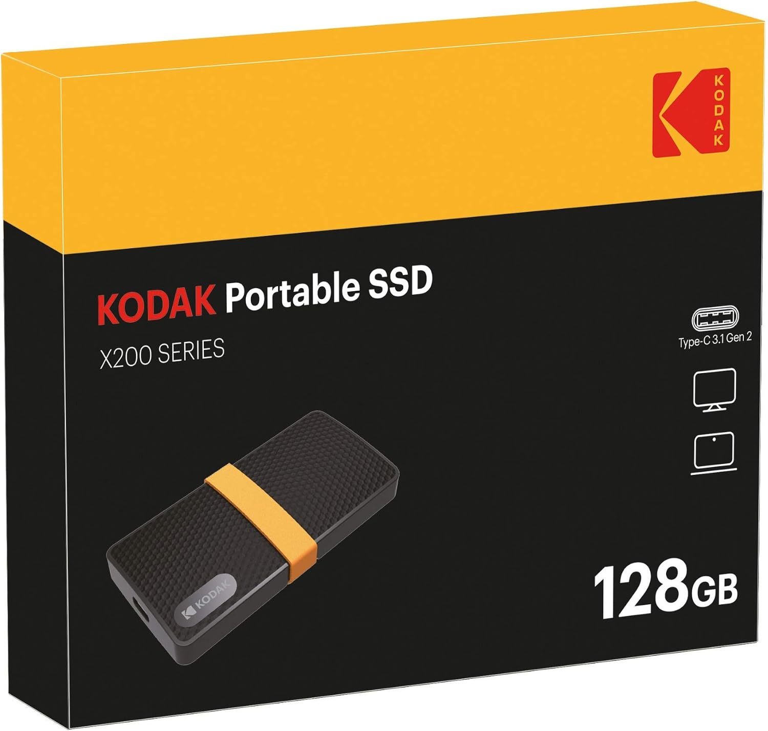 image:imageKodak Portable SSD X200 1TB with USBC 31 Gen 2 10 Gbps128GB
