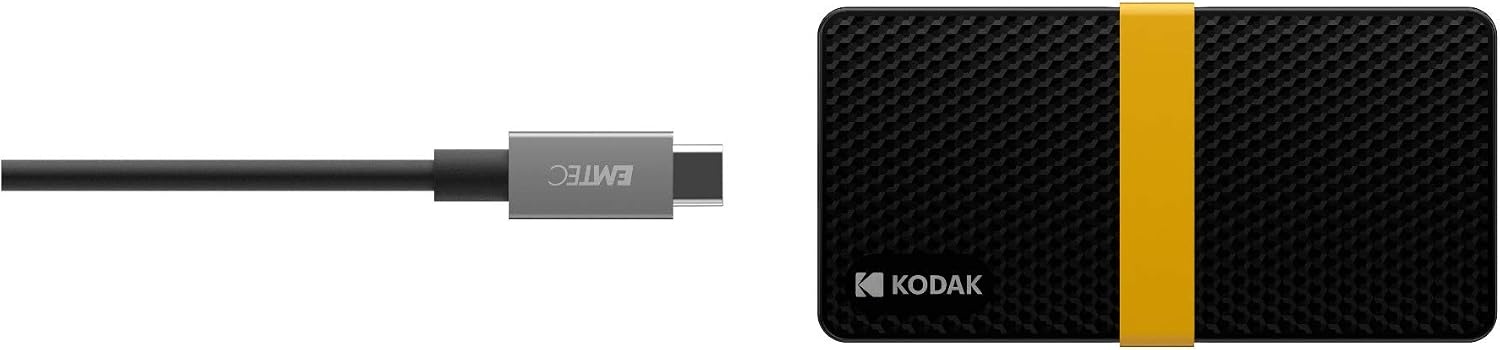 image:imageKodak Portable SSD X200 1TB with USBC 31 Gen 2 10 Gbps128GB