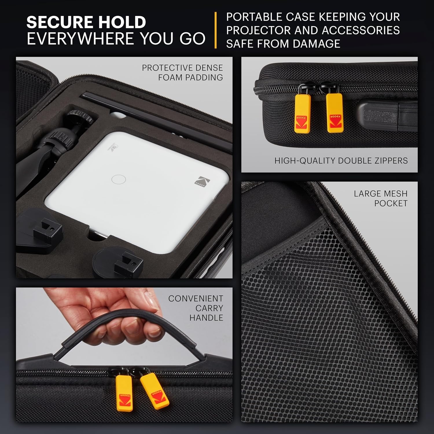 image:imageKodak Protective Hard Case for Luma 400450500 Portable Projectors EVA Travel Carrying Case with Compartments for Accessories